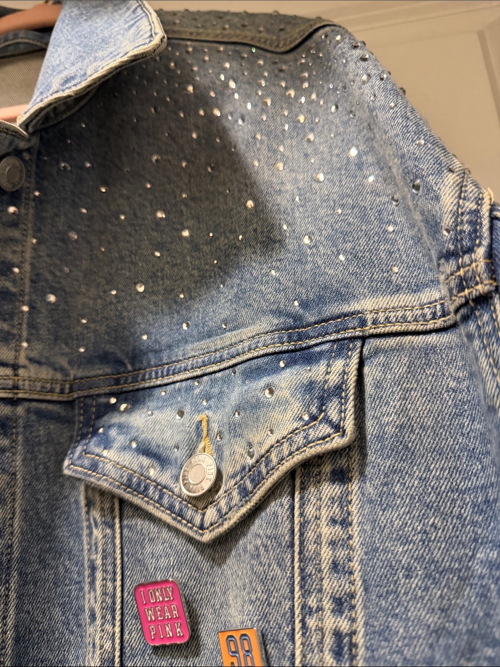 PINK Victoria's Secret Light Blue Denim Jacket - Picture 4 of 12
